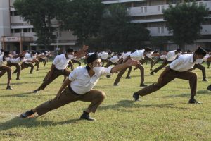 Vounteers of Rashtriya Swayamsevak Sangh at a training camp. Source: https://www.rss.org/Vijaya%20Dashami%20Utsav%202021.html 
