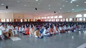 RSS volunteers participating in the Sangh Shiksha Varg (Third year Training Programme) held in May 2017 at Dr. Hedgewar Smriti Bhavan, Reshimbagh, Nagpur, Maharashtra.
Image source: vsktamilnadu.org